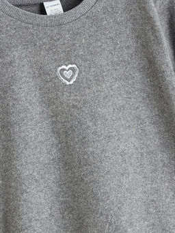Bask?l? K?z ?ocuk Sweatshirt