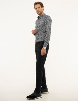 A__k Lacivert Slim Fit Kanvas Pantolon