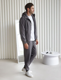 VILATTE/ Худи на молнии из премиального футера трехнитки с начесом