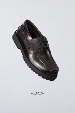 LEATHER TRACK SOLE DECK SHOES