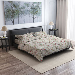 Постельное белье, комплект 1,5 спальный Райские птицы 4 предмета: пододеяльник 145х215см, простыня 150х220см, 2 наволочки 70х70см с клапаном-запахом, сатин 108г/м2, хлопок 100%, подарочная коробка 50х36,5х7см с ПВХ вставкой 47х34х5см (200мк), Дома