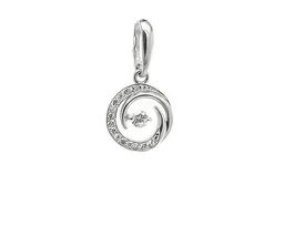 Подвеска из серебра куб.циркон., П17