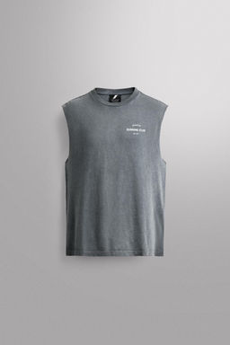 CAMISETA TANK RUNNING ALGOD?N / Azul lavado