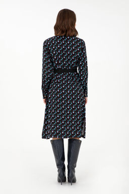 Женское бордовое тканое платье - U.s. polo assn фото 4