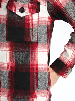 Regular Fit Uzun Kollu Ekose Erkek G?mlek Ceket