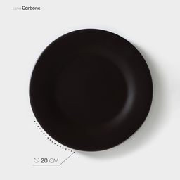 Тарелка Хорекс Carbone, d=20 см, фарфор, чёрная