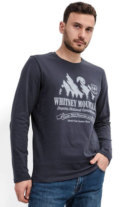 Лонгслив мужской с принтом F111-1001-332 темно-серый - Fine joyce фото 8