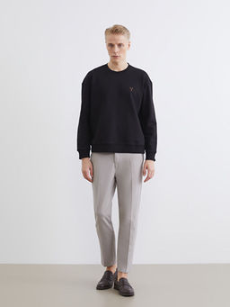 Bisiklet Yaka Erkek Kal?n Sweatshirt