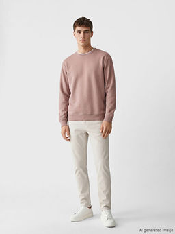 Bisiklet Yaka Erkek Sweatshirt