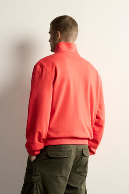 SUDADERA RELAXED FIT CREMALLERA CONTRASTE / Rojo / Naranja - Zara фото 3