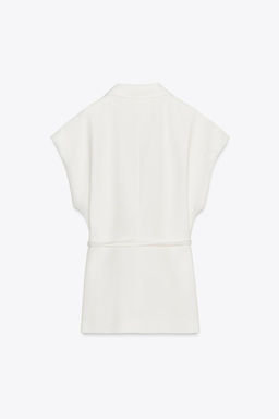 ZW COLLECTION LINEN BLEND DOUBLE-BREASTED WAISTCOAT