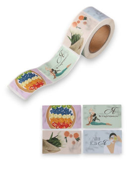 Цена за 2 шт. Наклейка бумага Эстетика, 3?5 см, 200 шт. в рулоне