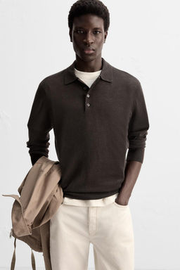 LIGHTWEIGHT WOOL AND CASHMERE KNIT POLO SHIRT - Zara фото 21