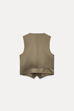 WAISTCOAT WITH CONTRAST BACK - Zara фото 5