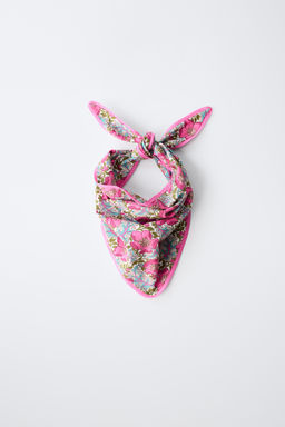 BANDANA ESTAMPADO FLORES MADE WITH LIBERTY FABRIC / Fucsia