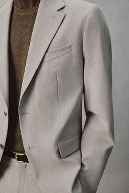 BLAZER REGULAR FIT TRAJE ESTRUCTURA / Beige