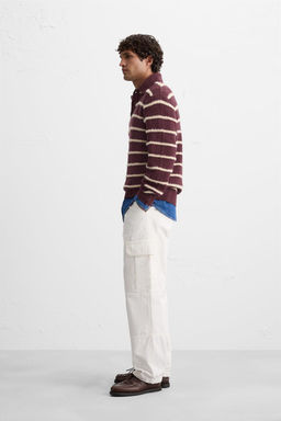 TEXTURED STRIPED KNIT POLO SWEATER - Zara фото 12