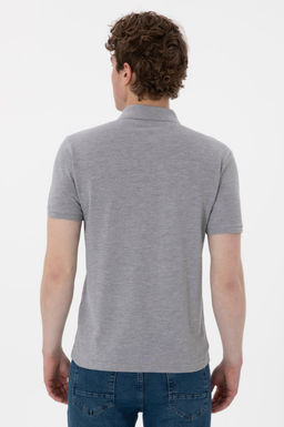 Erkek Slim Fit Polo Yaka Gri Melanj Basic Ti__rt Sepette S_rpriz _ndirim - U.s. polo assn фото 5