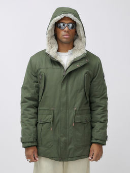 Парка мужская зимняя удлиненная с мехом цвета хаки 2606Kh - Mtforce фото 8