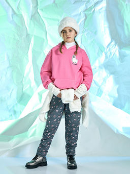 Kap??onlu Nak??l? Uzun Kollu K?z ?ocuk Sweatshirt - Waikiki фото 2