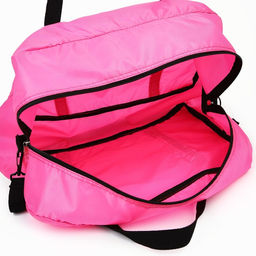 Сумка дорожная на молнии, складная в косметичку, цвет розовый - Nazamok фото 6