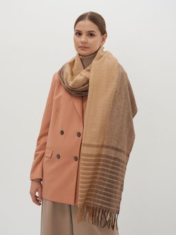 в составе шерсть Большой, мягкий, теплый двусторонний палантин с принтом - Tantino фото 3