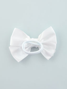 Цена за 6 шт. Бант для волос на резинке «Школьница. Стиль», классика полосы, 12 см, белый