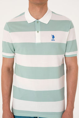 Erkek Regular Fit Su Ye_ili Polo Yaka _izgili Ti__rt Sepette S_rpriz _ndirim - U.s. polo assn фото 6