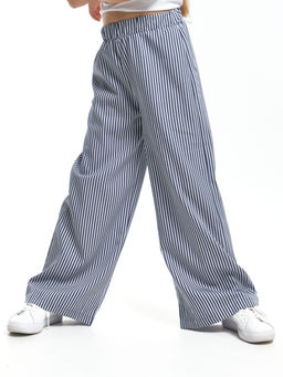 Брюки палаццо спортивные штаны для девочки UD 7949 синяя полоска - Mini maxi фото 7