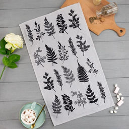 Полотенце кухонное Доляна Листья 35х60 см, 100% хлопок, 160г/м2