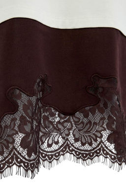 Limited Edition Ekru T-Shirt Elbise Dusuk Kol K?sa Kollu Tok %100 Pamuk Orme Elbise TWOSS26EL00412