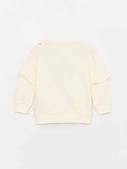 Bisiklet Yaka Uzun Kollu Bask?l? K?z Bebek Sweatshirt ve Pantolon 2li Tak?m - Waikiki фото 3