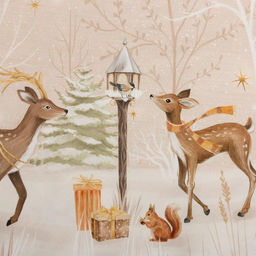 Скатерть новогодняя Этель Christmas forest, d=150  3 см с ГМВО, 100% хлопок, саржа 190 г/м?