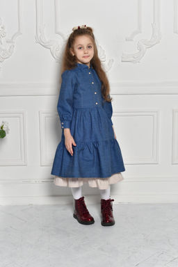 Платье МТ19-13 джинс +полоска хлопок