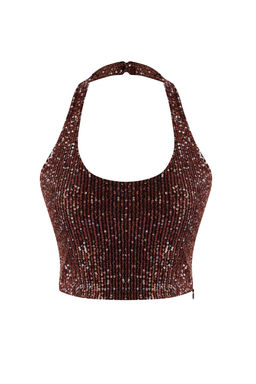 Siyah Kare Yaka Beden Oturan Payet Party Y?lbas? Bluz TPRSS26BZ00013 - Trendyolmilla фото 3