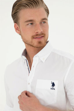 U. S. Polo Assn / Мужская белая рубашка с длинным рукавом - U.s. polo assn фото 2