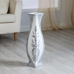 Ваза напольная «Нолвен», цветы, d внутренний 9 см, 14×59 см, керамика, белая