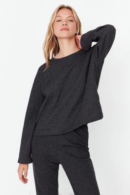 Trendyolmilla Lacivert Waffle Kumas Orme Pijama Tak?m? THMAW23PT00021  фото 13