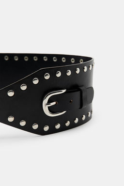 LEATHER WAIST BELT WITH STUDS - Zara фото 4