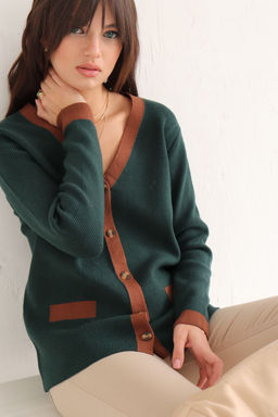 Martichelli Кардиган Emerald с коричневой отделкой  фото 11