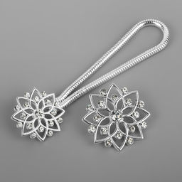 Декоративная застёжка, d = 2,4/3.1 см, цвет серебряный