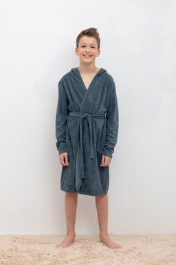 Crockid _ КБ 5782/винтажный синий халат дет