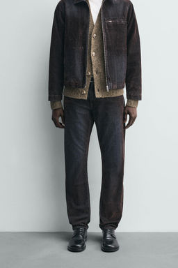 FLOCKED VELVET RELAXED FIT JEANS