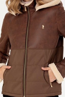 Женская светло-коричневая кожаная куртка - U.s. polo assn фото 6