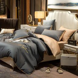 КПБ Mency однотонный с вышивкой MENO019 Евро