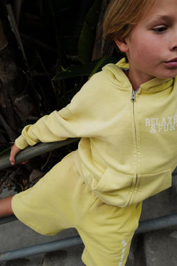 QUARTER-ZIP SWEATSHIRT WITH SLOGAN
