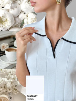 K13360 Джемпер-поло (вязаный трикотаж) БЕЛЫЙ