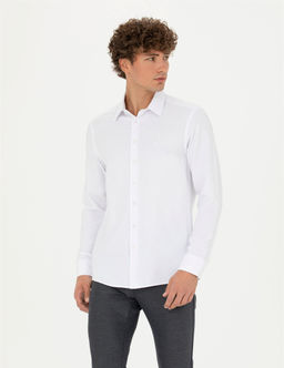Beyaz Slim Fit Uzun Kollu G_mlek