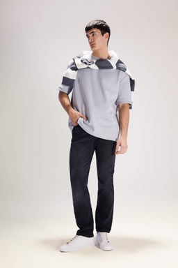 Джинсовые брюки прямого кроя с нормальной талией и нормальной талией - Defacto фото 8