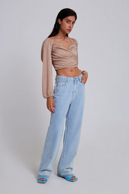 Бежевый топ с драпировкой - Incity фото 6